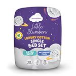 Slumberdown Little Slumbers Anti Allergy Single Duvet - 4.5 Tog Lightweight Cool Summer Quilt, Luxury Kids Bedset, 1 Soft Pillow - Soft Cotton Cover, Machine Washable, Size (135cm x 200cm)