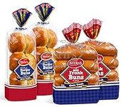 Hot Dog Buns & Hamburger Buns Combo Package, All-Time American Classic, Rich and Soft Texture, Kosher & Pre-Sliced Buns, 2 Packs of Hotdog Buns & 2 Packs of Burger Buns Included, 2-3 Day Shipping, Stern’s Bakery