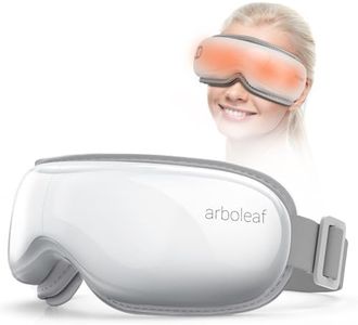 arboleaf Eye Massager with Heat, Heated Eye Massager for Migraines with Compression and Music, Wireless Eye Mask Massager with Heat, 5 Modes Portable Massaging Eye mask for Relieve Eye Strain