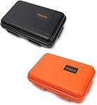 Milepetus 2pcs Large Outdoor Shockproof Waterproof Boxes Survival Airtight Case Plastic Survival Box Container Storage Case (Black&Orange, Small)