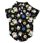 FETCHER Black Kitty Cartoon Theme Printed Warm Winter Polo Sweatshirt Sweater Jacket Coat for Dogs and Cats | Winter wear (14" Small)