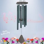 ASTARIN Memorial Wind Chimes Outdoor Large Deep Tone, 30 Inch Sympathy Wind Chime Outdoor, Weeding Wind-Chime Personalized with 6 Tuned Tubes, Elegant Chime for Garden Patio Balcony and Home, Green