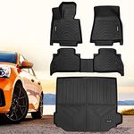 Floor Mats & Trunk Mat Set Compatible for BMW X5 2019-2024 All Weather Mat Front & 2nd 2 Row Seat & Cargo Liners Black