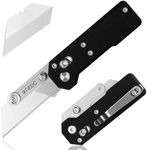 9TiEDC Folding Utility Knife,G10 Handle Heavy Duty Safety Box Cutter,Razor Knife & EDC Pocket Knife with Extra 10PC Blades,Perfect for Household Tools,Office,Factory,Outdoor Use.