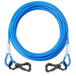 XiaZ Dog Tie Out Cable, 10 FT Dog Chains for Outside with Swivel Hook, Dog Runner Leads for Yard Outdoor and Camping, Rust- Proof Training Leash for Small to Medium Pets Up to 60 LBS