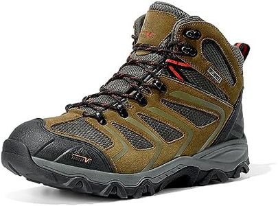 NORTIV 8 Men's Ankle High Waterproof Hiking Boots Outdoor Lightweight Shoes Trekking Trails Armadillo,Size 7,OLIVE-SUEDE,160448_M-W