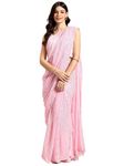 Shiv Textiles Women's Georgette Sequins Ready To Wear One Minute Saree for women With Unstitched Blouse. (ST-R-12-PINK)