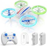 DEERC D23 Mini Drone for Kids 8-12 and Beginners, LED RC Quadcopter Indoor Drone with 2 Batteries, Light Switch, 360° Flip, Fly Back, Propeller Full Protect, Easy to Use Kids Gifts Toys for Boys, Girls