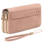 GAEKEAO Wallet for Women Clutch RFID Blocking Leather Wristlet Purse Large Capacity Credit Card Holder with Grip Hand Strap