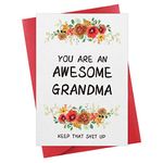 WaaHome Funny Mothers Day Card for Grandma Grandmother Nana, You Are An Awesome Grandma Mothers Day Gifts Card from Grandchildren, Grandma Nana Gift Card for Mothers Day Christmas Birthday
