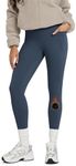 ODODOS Women's Fleece Lined 7/8 Leggings with Pockets Thermal Warm Winter Running Tights - 25" High Waisted Thick Yoga Pants, Navy, Small