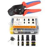 YMYP 355Pcs 26 Sets Waterproof Automotive Wire Connectors - 1/2/3/4 Pin Connectors Male and Female for Cars Motorcycles & Boats - 22-16 AWG