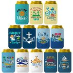 Pop Nordic Cruise Koozies for Bottles and Cans - Funny Boating Gifts, 12 Packs Neoprene Beer Can Cooler Sleeves, Perfect Can Coozies for Beach Themed Party, Summer Party Favor