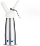 THW® Aluminium Cream Whipper/Dispenser Canister-500 Ml Multiple Attachments for Heavy Duty Professional Use in Homes, Cafes, Hotels and Restaurants
