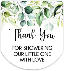 Greenery Stickers and Party Favors (Baby Shower Hand Sanitizer Stickers 60 COUNT)