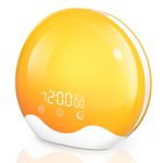 Sunrise Alarm Clock for Heavy Sleepers, Double-Sided Wake Up Light with Sunrise/Sunset Simulation, Dual Alarms & Natural Sounds, Snooze & Sleep Aid, FM Radio, 12 Colors Night Light for Bedroom