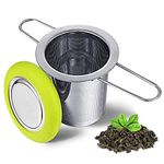 Tea Infuser Stainless Steel Tea Strainer Steeper Filter with Folding Handle for Loose Leaf Grain Tea Cups, Mugs, and Pots