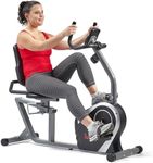 Sunny Health & Fitness Exercise Bikes, Magnetic Recumbent Bike, Stationary Cycling Bike with LCD Monitor, Device Holder and Pulse Monitor, Cardio Workout Equipment for Home Use, SF-RB4616S