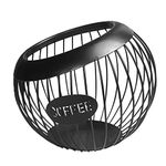 Coffee Pod Holder, Large Capacity Coffee Pod Storage Cup, Coffee Pod Organizer, Nordic Style Metal Coffee Capsule Storage Basket for Counter Kitchen Storage Holder Rack Coffee Accessories, Black