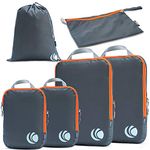 Cipway Compression Packing Cubes Set, Ultralight Expandable Travel Packing Organizers for Carry on Luggage (Grey 6pcs)