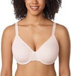 DELIMIRA Women's Minimizer Bras Full Coverage Plus Size Underwire Unlined Bra Rose White 36DD