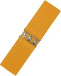 Ro Rox Retro Vintage Belt | Elastic Belt Women's Accessories | 50s Nurse Belt | Stretchy Belt With Silver Buckle & Clasp | Waist Belt For Dress | Wide Belt Design | Elasticated Belt For Women & Ladies