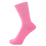 ZAKIRA Finest Combed Cotton Terry Lined Athletic Sports Crew Socks for Men, Women, 7-12 (US), Pink