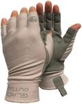 Glacier Glove Ascension Bay 50+ Sun Protection Durable Lightweight Breathable Quick-Dry Fingerless Outdoor Fishing Sun Glove, Light Gray, Large