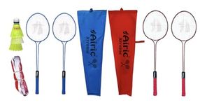 Classic Double Shaft Xtreme Set of 4 with 3 Plastic Shuttles and Net Badminton Kit (Multi)