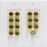 GE 87693 Speaker Wall Plate with 14 Binding Post and 1 RCA Audio Jack