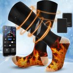 LYtech Heated Socks for Men Women, APP Control Electric Socks Foot Warmer 7000mAh Battery Heating Socks Rechargeable Warm Foot Socks Washable Thermal Socks Battery Socks for Hunting Camping Skiing