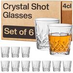 Glass Shot Glasses Set of 6 - Heavy Base - 1.5 oz / 40ml - Dishwasher Safe - Ideal for Liquor Shots, Tequila, Vodka