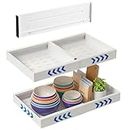 NURIANT HOME & KITCHEN - Cajón Extraíble Cocina con Guías Telescópicas – Organizador Deslizante de Acero, con Separador Metálico Extensible Ajustable para Armarios y Despensa