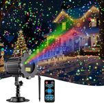 Laser Christmas Projector Lights Outdoor, Moving RGB Christmas Projector Light, 3 Color Motion Firefly Decorative Lights Show for Halloween Christmas Holiday Garden Patio