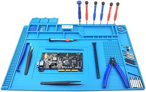 Heat Insulation Silicone Repair Mat with Scale Ruler and Screw Position for Soldering Iron, Phone and Computer Repair Size:17.9 x 11.8 Inches