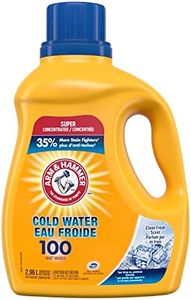 Arm & Hammer Cold Water Liquid Laundry Detergent, Super Concentrated, Clean Fresh Scent, 100 Loads, 2.96-L