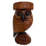 Enchanting Brown Wooden Carved Owl Stool - 56cm x 32cm (1 Pc.) - Elegant & Unique Design - Durable Handcrafted Wood - Ideal for Home Decor