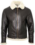 Infinity Men's Cream B3 Shearling Sheepskin World War 2 Bomber Leather Flying Aviator Jacket S