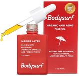 Bodysurf Organic Facial Oil, Hydrating Face Oil with Squalane Oil for Face, Bakuchiol, Camellia, Seabuckthorn Oil, Facial Oils for Face Anti Aging, Face Oils and Serums, Face Oil Gua Sha - 1 Ounce