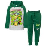 Teenage Mutant Ninja Turtles Michelangelo Raphael Leonardo Little Boys Fleece Pullover Hoodie Pants Gray/Green 7-8