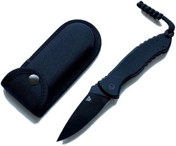 Wilora Black Blade Pocket Knife - Double Lock System EDC Folding Knife with G10 Handle, 7Cr17 Steel - Includes Sheath and Pocket Clip for Tactical, Hunting, and Survival Use