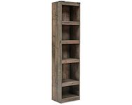 Signature Design by Ashley Trinell Rustic Entertainment Center Pier with 3 Adjustable Shelves, Brown with Gray Planked Finish