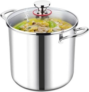 LIANYU 12 QT Stock Pot with Lid, 12 Quart Deep Tall Large Soup Pot for Cooking, Stainless Steel Tri-Ply Heavy Duty Large Stockpot, Nonstick Induction Stockpot with Measuring Mark&Glass Lid