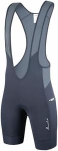 Przewalski Men's Cycling Bike Bib Short with Phone Pockets,4D Padded Breathable Biking Bicycle Bib Tights, Gray With Pockets, X-Small