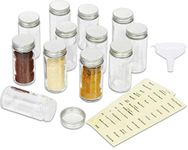 SimpleHouseware Spice Jars Bottles with Labels, 12 Pack, Clear