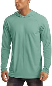 Long Sleeve UV Protection Hooded Shirts for Men - Athletic, Running, Workout, Sun, Hiking & Outdoor - Grey & Green