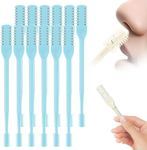 2-in-1 Nasal Hair Cutter, 2025 New Double Sided Nose Hair Knife, Portable Nostril Hair Remover Tool, 360° Rotating Nose Hair Trimmer with Ear Picker for Women and Men (Blue, 12 PCS)