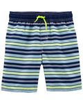 OshKosh B'Gosh Boys' Swim Trunks, Indigo Stripes, 7