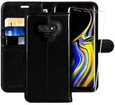 MONASAY Wallet Case Fit for Galaxy Note 9, 6.4-inch, [Included Screen Protector] Flip Folio Leather Cell Phone Cover with Credit Card Holder for Samsung Galaxy Note 9, Black