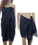 Large Sarong Cover up Wrap Beachwear Maxi Summer Holidays Cover up Scarf (Black)